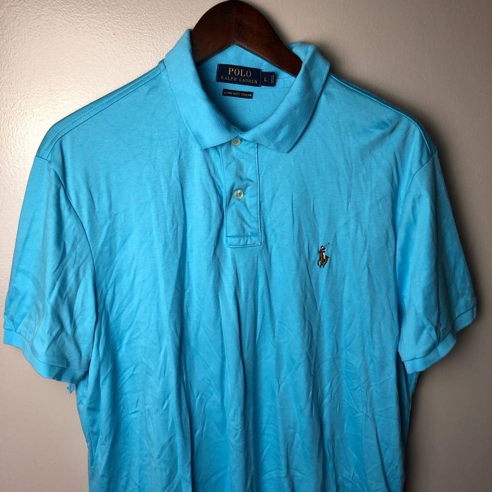Polo Ralph Lauren Prima Soft Touch Blue Polo Large - Picture 2 of 9